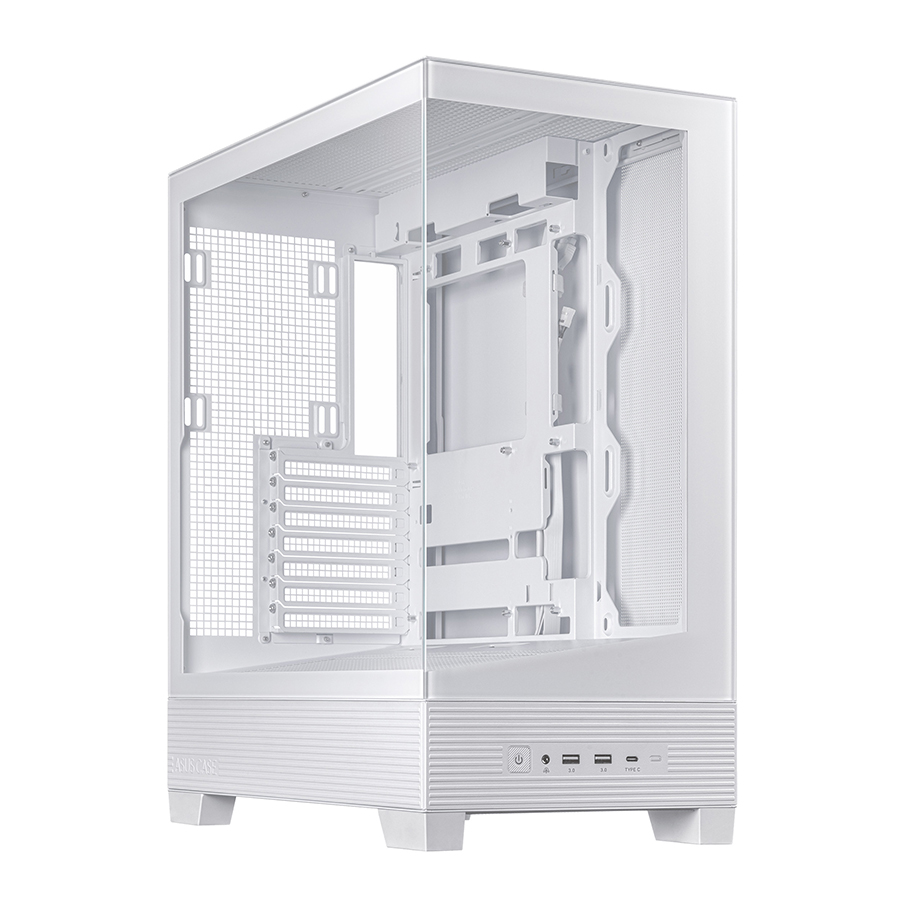ASUS A31 White ATX Mid-Tower Gaming Case, Dual-sided tempered